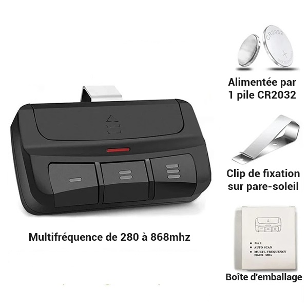 3en1 télécommande copieuse multifréquence clip pare-soleil_0 Sunvisorkey31-C copieuse multifréquence 3en1